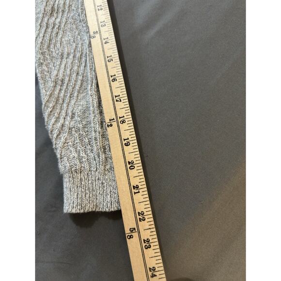 St. John’s Bay Petite Medium Women’s Gray Open Front Cottage Cardigan Sweater - Picture 10 of 10